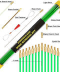 21 Feet Fiberglass Fish Tape Cable Rods Kit With Glow Rods And Hook Hole Set 15 Rods With Brass Connectors and accessories