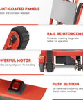Close-up of Heavy Duty Electric Stair Climbing Dolly With 1250 Watt Motor and 900 Lb Capacity features like powerful motor and reinforced rails.