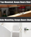 Magnetic Door Catch 2 Pack Adjustable Cabinet Magnets For Smooth Slam Free Closure shown top and side mounted on doors