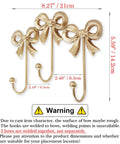 Three Bow Antique Gold Wall Hook Set Cast Iron Wall Mounted Hangers For Coats Bags Towels And Decor Elegant Rustic Finish For Hallways Bedrooms Bathrooms And Offices