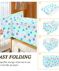 Insane Quality Foldable Storage Bin With Lid, Collapsible Box For Home Bedroom, 300D Oxford Fabric With Hollow Board Frame, showcasing folding process.