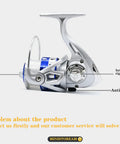Side view of spinning reel from All In One Fishing Pole Combo Kit With 2 Telescopic Rods And 2 Spinning Reels Carrier Bag Lures And Hooks Mono Line Ready To Fish Setup Lightweight Freshwater Travel Set For Easy Carry, showing brake and anti-reverse systems.