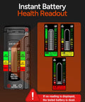 Universal Battery Tester With Clear LCD Readout No Battery Needed For AA AAA C D 9V And Button Cells Quick 18 Level Power Check view