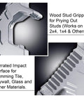 Close-up of Heavy Duty Demolition Tool Made From Manganese Steel Wrecking Bar Nail Puller serrated impact surface.