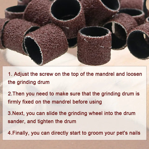 Dog Nail Grinder Replacement Kit 26 Pack With Sanding Drums And 80 Grit And 120 Grit Bands For Pet Nail Smoothing