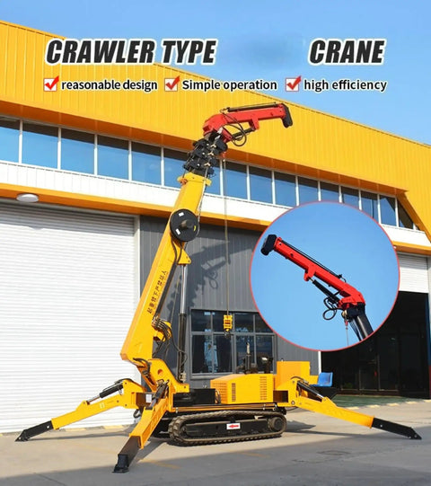 Compact Crawler Crane With Hydraulic Telescopic Boom For Narrow Access Construction And Industrial Installation shown with crawler tracks and boom extended.