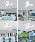 Small Ceiling Fan With Light Low Profile Flush Mount 3 Reversible Blades Matte Black 6 Speeds Quiet Motor 22 X 22 X 7.8 Inches Ideal