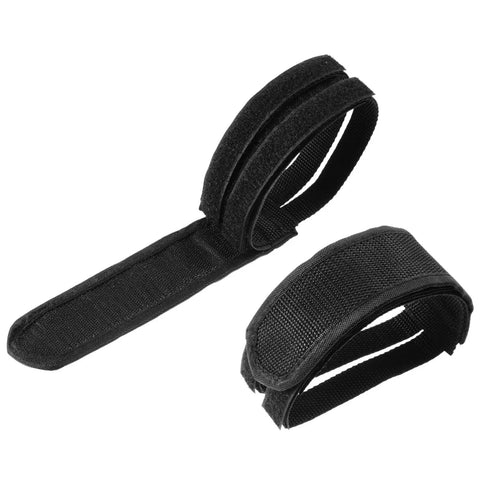 Two Pairs Kids Bicycle Foot Strap Pedal Straps For Fixed Gear Bikes Adjustable Nylon Foot Straps Durable Non Slip Pedal Straps Fits Most Shoes Great For Safe Secure Rides black straps on white background.
