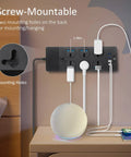 High Power 3000W USB Power Strip With Four USB Ports Including One USB C 6Ft Heavy Duty Extension Cord mounted on wall