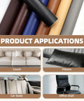 Product applications of Leather Repair Tape Heavy Duty Vinyl Patch 3.15 Inch By 59 Inch Waterproof Self Adhesive Kit shown on furniture.