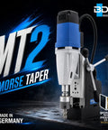 Heavy Duty Magnetic Core Drilling Machine For Steel Fabrication With A Precise Forty Five Millimeter Cut Depth. MT2 Morse Taper drill rig.