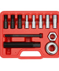 Harmonic Balancer Installer Tool Kit With Color Coded Adjustable Sleeves 9 Count Thread Adapter Set Easy To Use Mechanic Tools In Sturdy Plastic Case For Safe Damage Free Installations.
