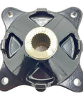Heavy Duty Rear Wheel Hub With Black Machined Finish For Ranger Utility Models Exact Oem Fit front view showing smooth surface and central gear.