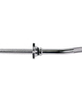 1 Inch Threaded Curl Bar With Collars For Standard Plates, Solid Steel Chrome Finish, Dual Grip Positions To Target Biceps And Triceps