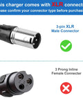 3-pin XLR connector for 44V 1.5A Scooter Battery Charger For 36V Lead Acid Batteries With 3-Pin XLR Connector 100-240V Input.