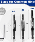WORKPRO 3-Piece self-centering drill bit set with hex key, 3/32, 7/64, 1/8 in for cabinet and door installation