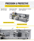 Heavy Duty Brushless Mini Metal Lathe Machine 750W Variable Speed Led with 8.7 Inch Swing Over Bed and 23.6 Inch Length.