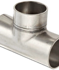 Stainless Steel 304 Sanitary Weld Short Tee Fitting One And A Half Inch Tube OD Unpolished Weld Tee For Food Grade And Beverage Lines