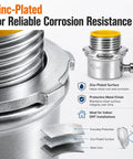 Solid As A Rock 3/4 Inch Emt Conduit Connectors 25 Pack Zinc Plated Set Screw Fittings With Insulated Throat showing zinc-plated surface for corrosion resistance.