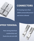 Beefed-Up Battery Quick Connect Disconnect Kit 175 Amp 600V 1/0 AWG Battery Cable Connector Wire Harness terminals