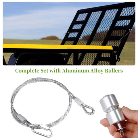 Heavy Duty Lift Cable Replacement Kit Compatible With Gate Assist Includes EZ Spring Clips 4 Aluminum Roller Pins And Washers 2 Pack