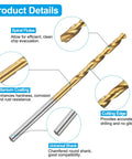 Beefy Tap And Drill Bit Set For Metalwork 4 40 UNC Taps Plus 2 3mm Drill Bits, titanium and uncoated, with spiral flutes and universal shank