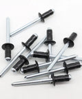 Straight Up Solid Aluminum Fuel Door Rivets For Toyota Gas Cap Hatch Snap Fasteners Direct Fit Quick Swap Legit Oem Heavy Duty Trim Panel Hardware, ten black rivets with 1/4 inch stems