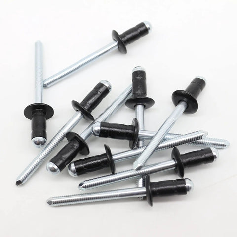 Straight Up Solid Aluminum Fuel Door Rivets For Toyota Gas Cap Hatch Snap Fasteners Direct Fit Quick Swap Legit Oem Heavy Duty Trim Panel Hardware, ten black rivets with 1/4 inch stems