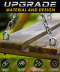Stainless Steel Chain Quick Links Set Of 6 2.45 Inch 304 Stainless Steel Connectors with screw carabiners securing a wooden swing.