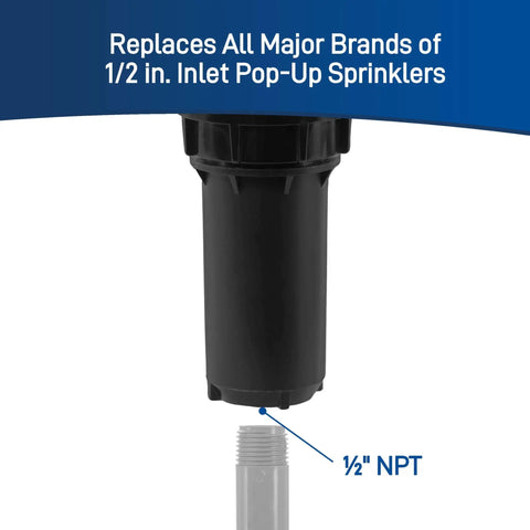 Hard Top Pop Up Sprinkler Head With Pressure Regulating Valve Four Inch Riser And Fifteen Foot Adjustable Spray Pattern Built Tough