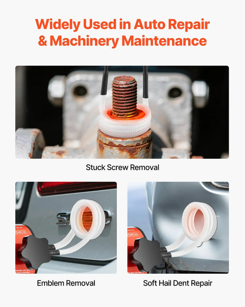 Induction Heater Bolt Removal Kit 1500W 110V Magnetic Induction Heating Tool used for rusted screw and emblem removal