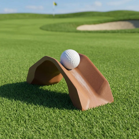 Mini Golf Obstacle Arch For Backyard Putting Green, Portable Challenge Course, Over Or Under Shot Option with golf ball