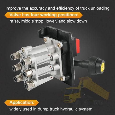 Hydraulic Flow Control Valve For Dump Trucks Air Operated With Feathering Lowering And Slow Down, Cab Mounted Control Valve Kit
