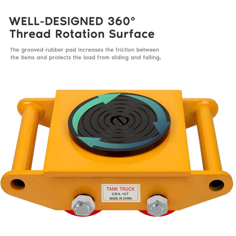 Heavy Duty Machinery Moving Skates Set With 13200 Lb Capacity And 360 Degree Rotation Dolly for industrial use