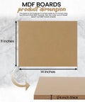 8 Pack Of 11 By 14 Inch Mdf Boards Exactly One Quarter Inch Thick With Pretty Dang Smooth Unfinished Sides And Solid Sanded Edges For Diy Carpentry Work You Gonna Absolutely Love, dimensions graphic showing measurements.