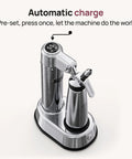 Top Shelf Electric Nitro Cold Brew Coffee And Cocktail Brewer For Casual Home Mixologists Pouring Hella Smooth Cascading Streams With Silky Microfoam And Slick Cafe Vibes - stainless steel automatic brewer with digital display.