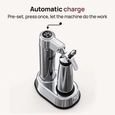 Top Shelf Electric Nitro Cold Brew Coffee And Cocktail Brewer For Casual Home Mixologists Pouring Hella Smooth Cascading Streams With Silky Microfoam And Slick Cafe Vibes - stainless steel automatic brewer with digital display.