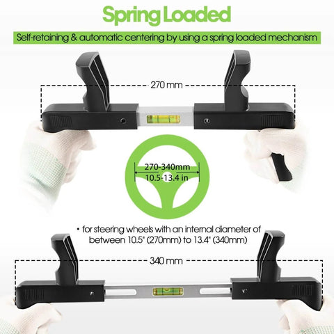 Universal Steering Wheel Level Alignment Tool For Cars Vans And Trucks - Spring Loaded, Fits Inner Diameter 270mm To 340mm