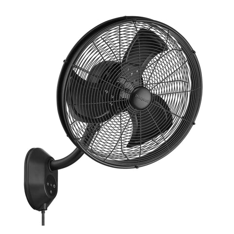 Outdoor Wall Mount Fan With Remote Wet Rated For Patios Garages And Workshops 5100 CFM High Velocity Airflow Matte Black