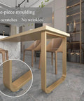 Rock Solid Industrial Metal Table Legs Two Pack Heavy Duty Square Tube Replacement Furniture Supports With Built Tough Adjustable Foot Pads in modern kitchen setting.