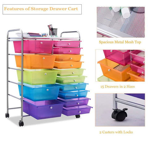 Versatile Rolling Storage Cart With 15 Drawers For Keeping Your Home Office Spotless And Fast Gear Swaps During Any Daily Grind Or Weekend Maker Project