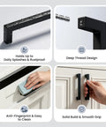 20 Pack 3 Inch Hole Center Kitchen Cabinet Handles, Solid Zinc Alloy Square Drawer Pulls In Matte Black Boss Look features