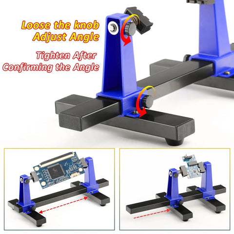 360 Degree Rotating Soldering Clamp Holder for PCB and Circuit Boards, Adjustable Helping Hand Soldering Stand, close-up of adjustable joints