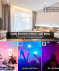 Room with Six Pack 6 Inch Smart Can Lights With WiFi Bluetooth Remote RGBCW Multicolor Recessed LED Downlights Dimmable 2700K.