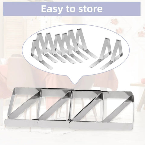 24 Pack Stainless Steel Tablecloth Clips For Outdoor Tables And Picnics, Rustproof Heavy Duty Clips, easy to store layout