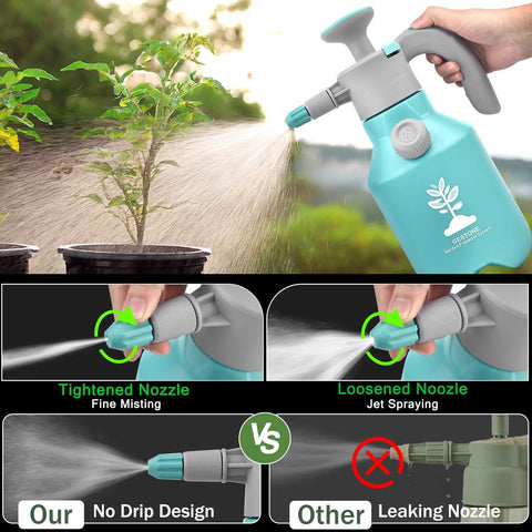 Handheld Garden Pump Sprayer 1/2 Gallon With Safety Valve Adjustable Nozzle 360 Degree Sprayer Rod 68 Oz Capacity Easy Spray For Watering Plants Fertilizing And Cleaning in action