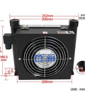 Beefed-Up Industrial Hydraulic Air Cooler 10 Lpm Flow With Case Flow Radiator And Oil Cooling Heat Exchanger, 1.2KW Cooling Power