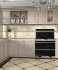 Modern kitchen with wooden cabinets showcasing 10 Pack 5 Inch Brushed Nickel Cabinet Pulls Arched Drawer Handles Solid Metal Hardware