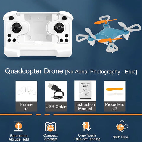 Ultra Dope Mini Drone For Beginners With Easy Stunt Flights And 360 Degree Tricks Indoor Outdoor Quadcopter, blue, remote, parts