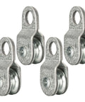 4 Pack Small Snatch Cable Pulley Block For 6mm Wire Rope 0.23 Inch Openable Wheel With Bearing 70 Lb Load Capacity Aluminum Zinc Alloy Lightweight And Durable, 4-pack view